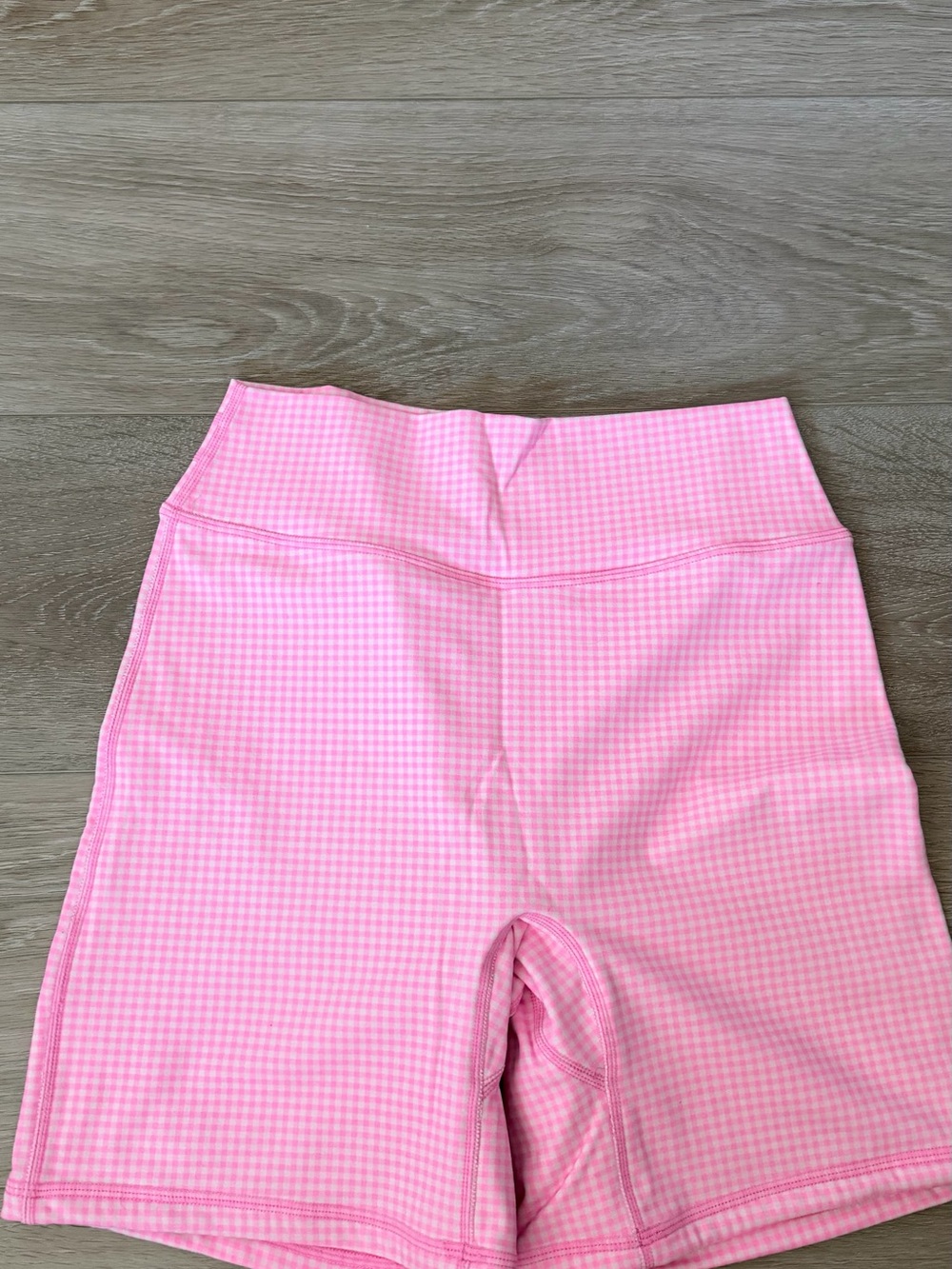 BuffBunny Pink Gingham Athletic Bike Shorts